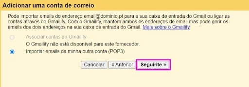 configurar o e mail do dominio no gmail passo 4